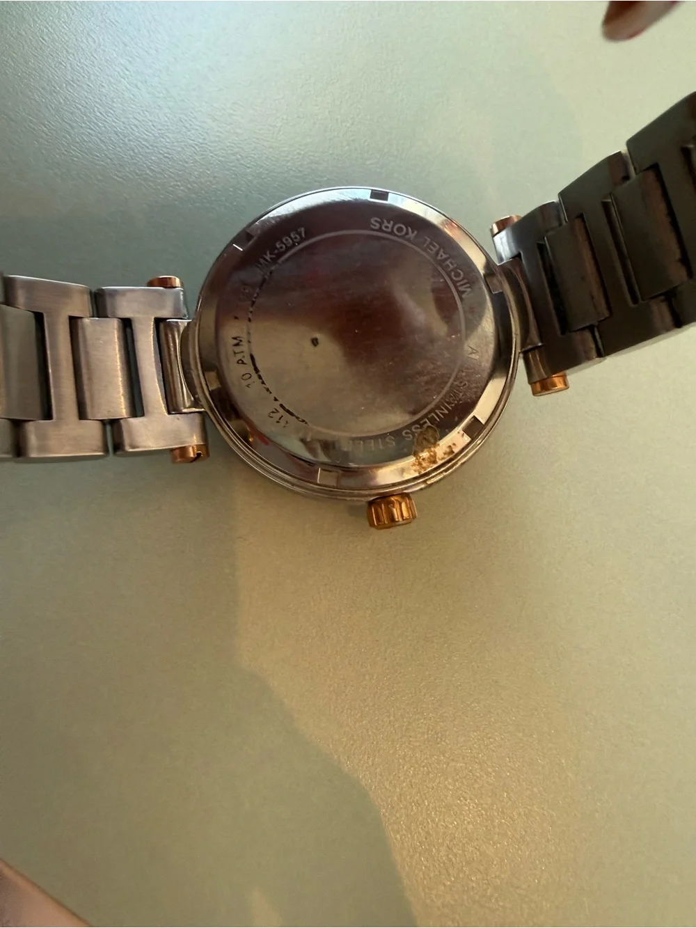 Michael Kors Two-Tone Rose Gold and Silver Black Dial Men's Watch